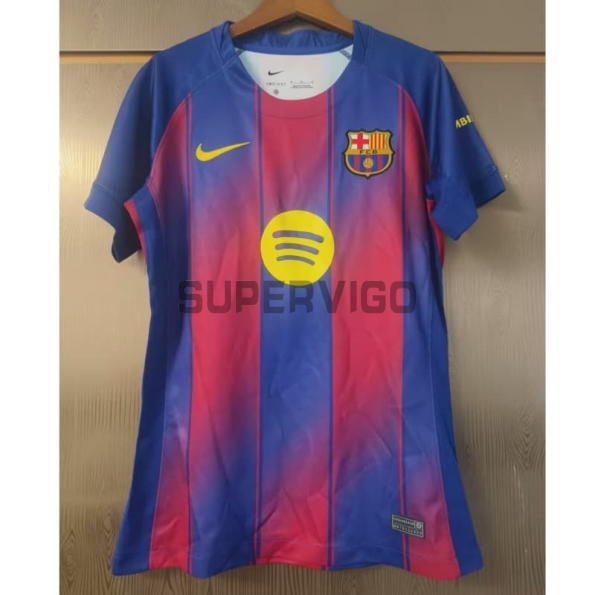 Camiseta Barcelona Primera Equipación 2025/2026 Azul/Rojo Mujer