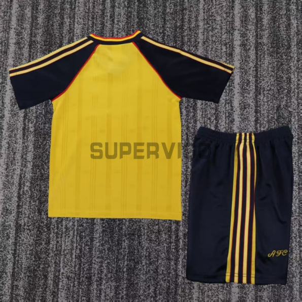 Camiseta Arsenal Segunda Equipación Retro 1988/90 Amarillo/Negro Niño Kit