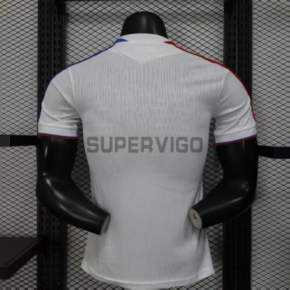 Camiseta Crystal Palace FC Segunda Equipación 2025/2026 Blanco/Azul/Rojo (EDICIÓN JUGADOR)