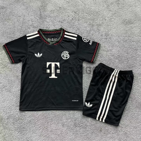 Camiseta Bayern Múnich Tercera Equipación 2025/2026 Negro Niño Kit