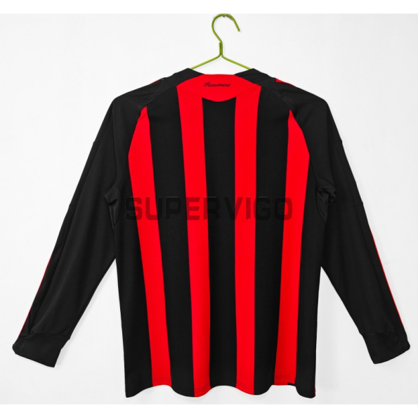 Camiseta AC Milan Primera Equipación Retro 2008/09 ML Rojo/Negro