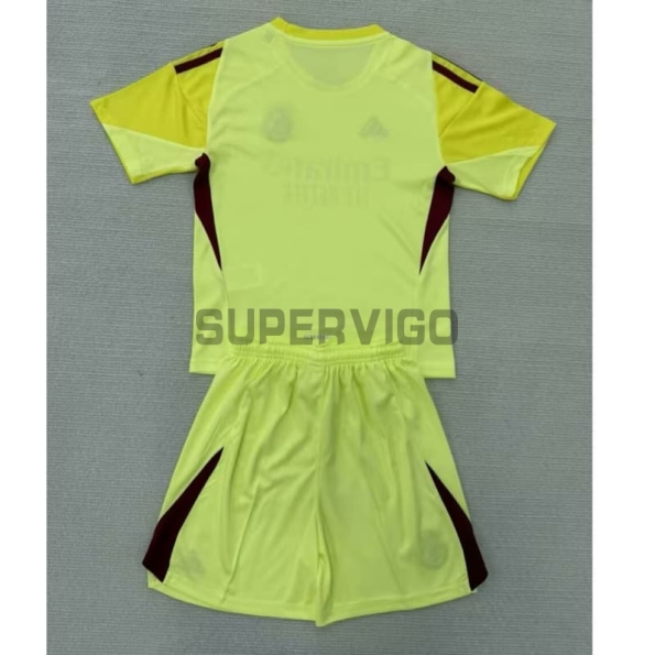 Camiseta de Portero Real Madrid 2025/2026 Amarillo Niño Kit