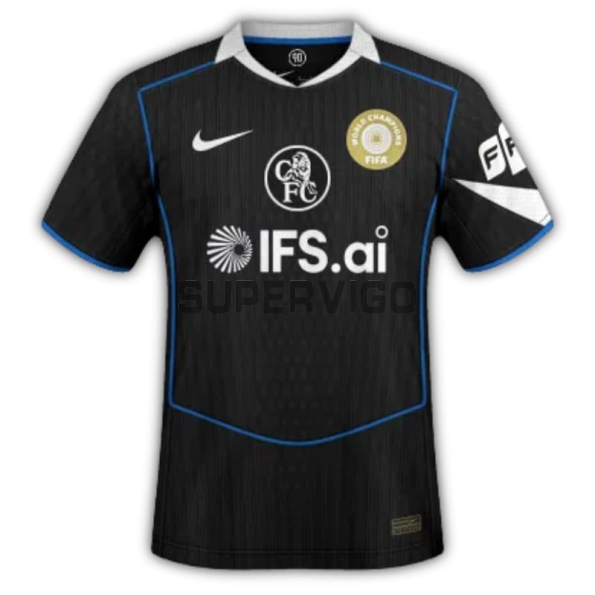 Camiseta Chelsea Tercera Equipación 2025/2026 Negro con Parche World Champions