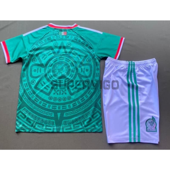 Camiseta México Primera Equipación 2026 Verde Niño Kit