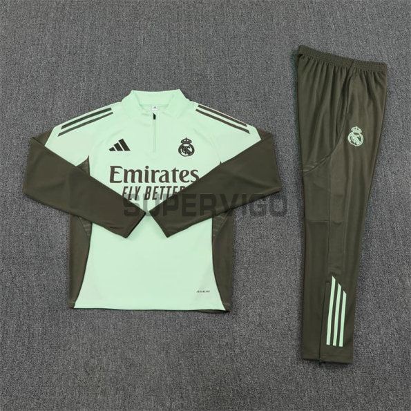 Sudadera de Entrenamiento Real Madrid 2025/2026 Niño Kit Verde Claro