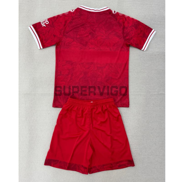Camiseta VfB Stuttgart Segunda Equipación 2025/2026 Rojo Niño Kit