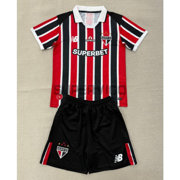 Camiseta São Paulo Segunda Equipación 2026/2027 Rojo/Negro Niño Kit