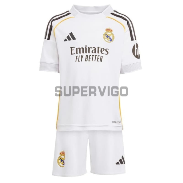 Camiseta MBAPPÉ 10 Real Madrid Primera Equipación 2025/2026 Blanco Niño Kit
