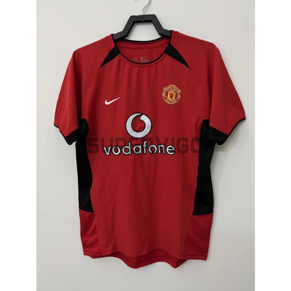 Camiseta Manchester United Primera Equipación Retro 2002/04 Rojo