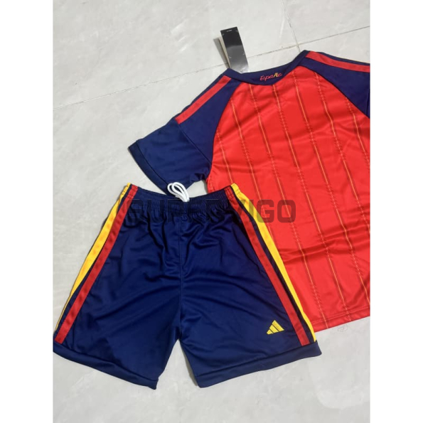 Camiseta España Primera Equipación 2026 Rojo/Azul Niño Kit