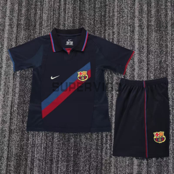 Camiseta Barcelona Tercera Equipación Retro 2002/2003 Rojo/Azul Niño Kit
