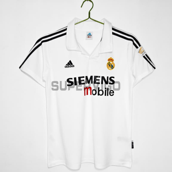 Camiseta Real Madrid Primera Equipación Retro 2002/03 Blanco con Publicitario