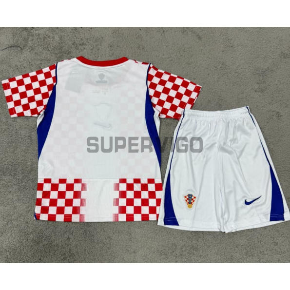 Camiseta Croacia Primera Equipación Mundial 2026 Rojo/Blanco Niño Kit
