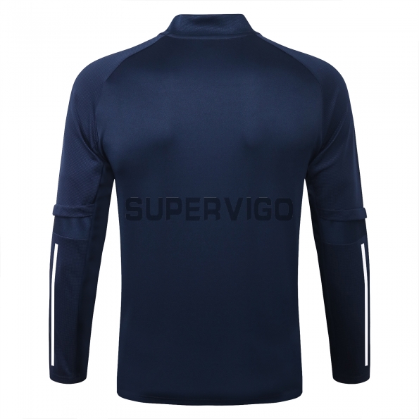 2020 Spain Sea Blue Zipper Training Sweatshirt