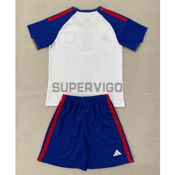 Camiseta Olympique De Lyon Primera Equipación 2026/2027 Blanco/Azul Niño Kit