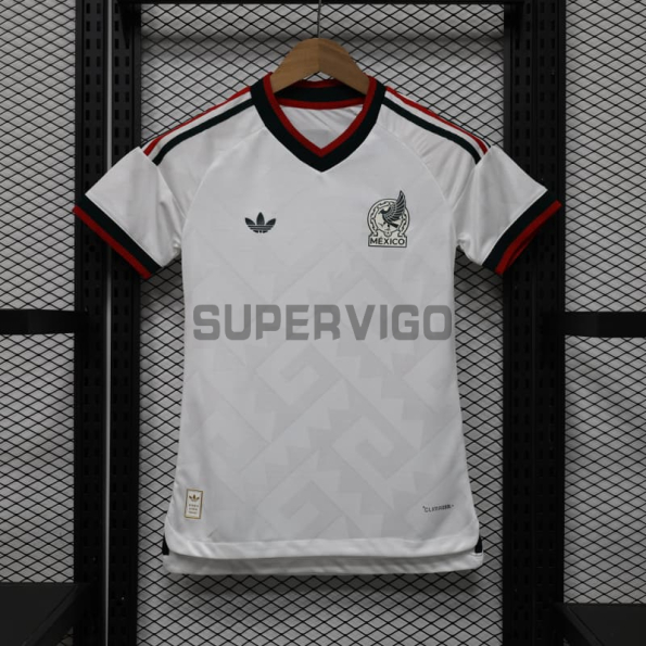 Camiseta México Segunda Equipación Mundial 2026 Blanco Mujer (EDICIÓN JUGADOR)