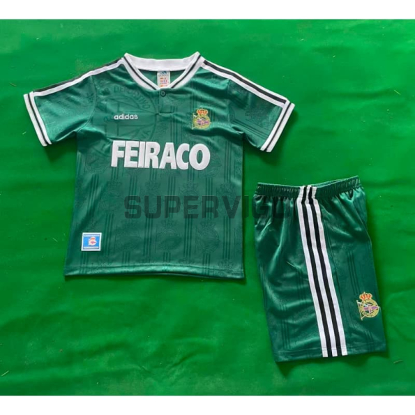 Camiseta Deportivo de La Coruña Segunda Equipación Retro 1999/2000 Verde Niño Kit