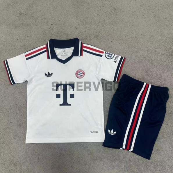 Camiseta Bayern Múnich Segunda Equipación 2026/2027 Blanco Niño Kit