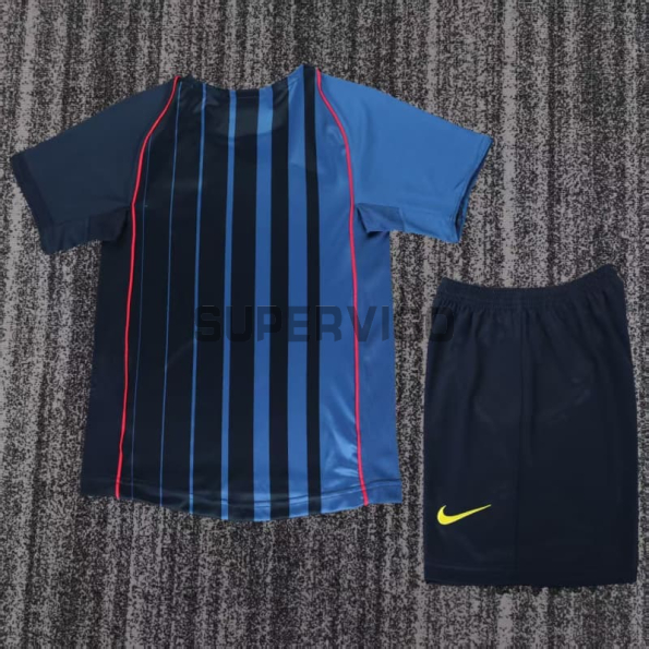 Camiseta Barcelona Segunda Equipación Retro 2004/05 Azul/Azul Marino Niño Kit