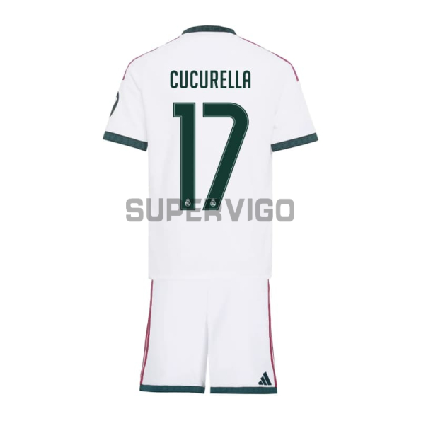 Camiseta CUCURELLA 17 Real Madrid Primera Equipación 2026/2027 Blanco Niño Kit con Parche HP