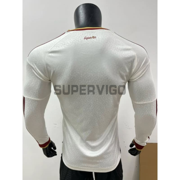Camiseta España Segunda Equipación Mundial 2026 ML Blanco 2 Estrellas (EDICIÓN JUGADOR)