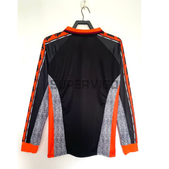 Camiseta AS Roma Tercera Equipación Retro 1998/99 ML Negro/Naranja/Gris