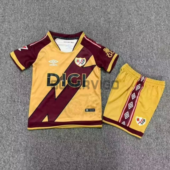 Camiseta Rayo Vallecano Tercera Equipación 2026/2027 Oro Niño Kit con Parche La Liga