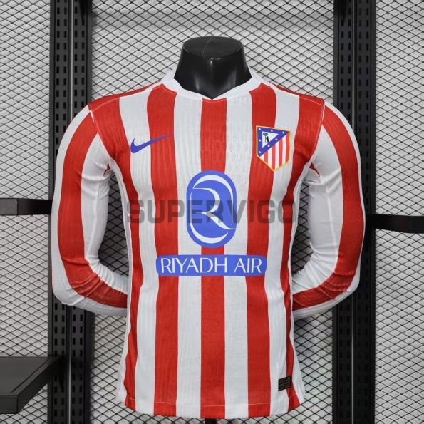 Camiseta Atlético de Madrid Primera Equipación 2025/2026 ML Rojo/Blanco (EDICIÓN JUGADOR)