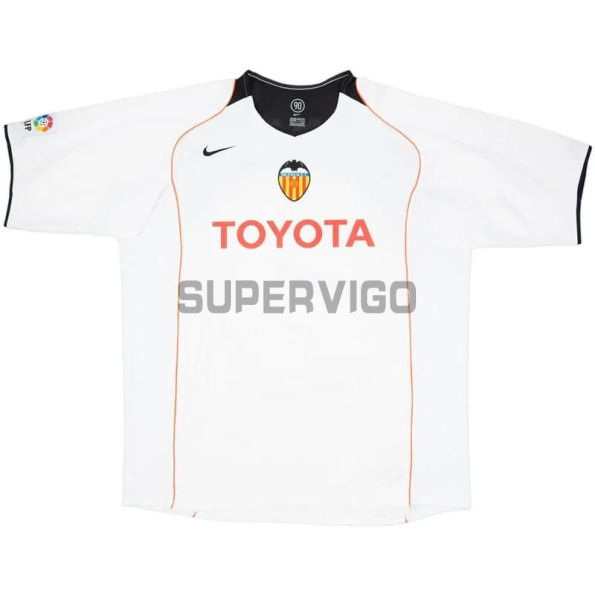 Camiseta Valencia CF Primera Equipación Retro 2004/05 Blanco