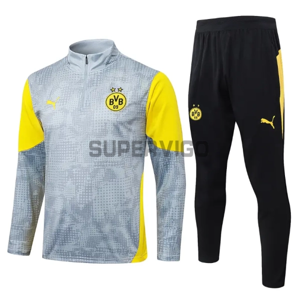 Sudadera De Entrenamiento Borussia Dortmund 2025/2026 Kit Gris Claro/Amarillo