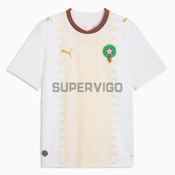 Camiseta Marruecos Segunda Equipación Mundial 2026 Blanco/Oro