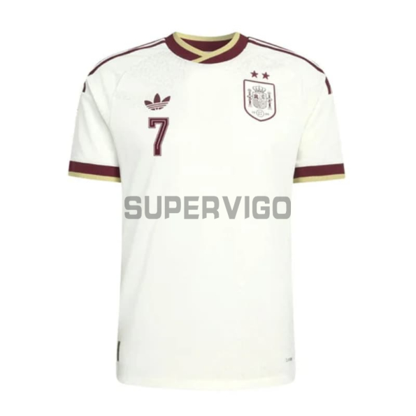 Camiseta España Segunda Equipación Mundial 2026 Edición OHH FERRAN 7 Blanco 2 Estrellas
