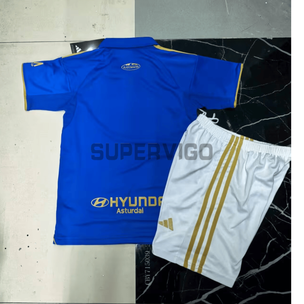 Camiseta Real Oviedo 2025/2026 Primera Equipación Azul Niño Kit
