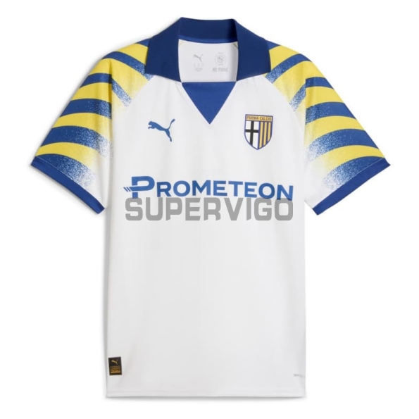 Camiseta Parma Calcio Tercera Equipación 2025/2026 Blanco/Azul/Amarillo