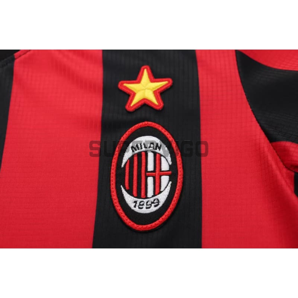 Camiseta AC Milan Primera Equipación Retro 1997/98 Rojo/Negro Niño Kit