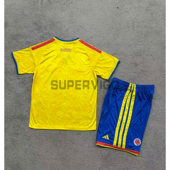 Camiseta Colombia Primera Equipación Mundial 2026 Amarillo Niño Kit