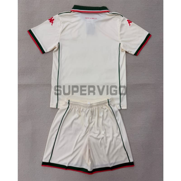 Camiseta OCG Nice Segunda Equipación 2025/2026 Blanco Niño Kit