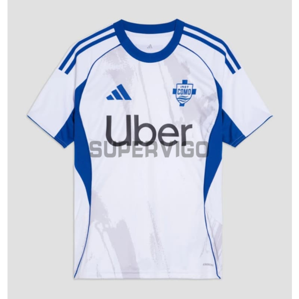 Camiseta Como 1907 Segunda Equipación 2025/2026 Blanco/Azul