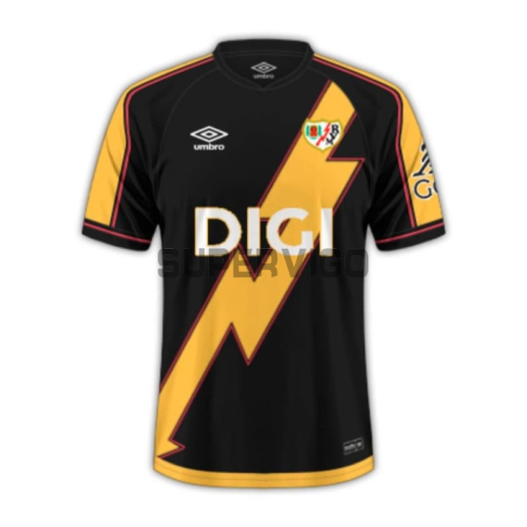 Camiseta Rayo Vallecano Tercera Equipación 2025/2026 Negro/Amarillo con Parche La Liga