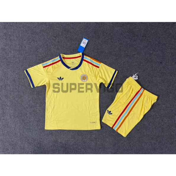 Camiseta Curacao Segunda Equipación Mundial 2026 Amarillo Claro Niño Kit