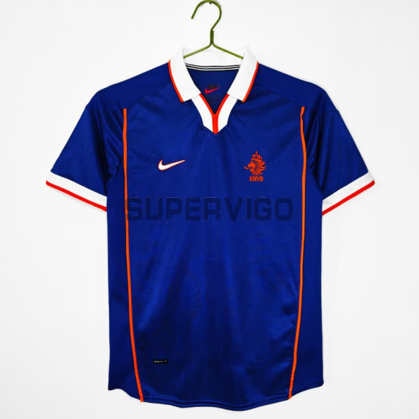 Camiseta Holanda Segunda Equipación Retro 1998 Azul