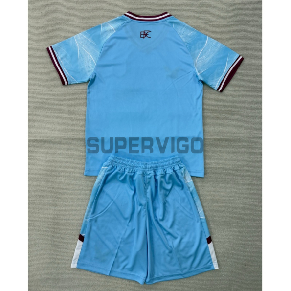 Camiseta Burnley FC Segunda Equipación 2025/2026 Azul Claro Niño Kit