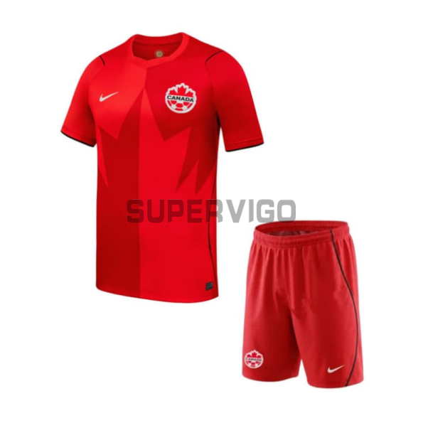 Camiseta Canada Primera Equipación Mundial 2026 Rojo Niño Kit