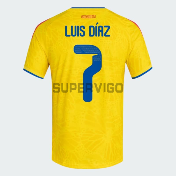 Camiseta Luis Días 7 Colombia Primera Equipación 2026 Amarillo