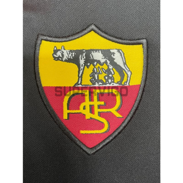 Camiseta AS Roma Tercera Equipación Retro 1998/99 Negro/Naranja/Gris