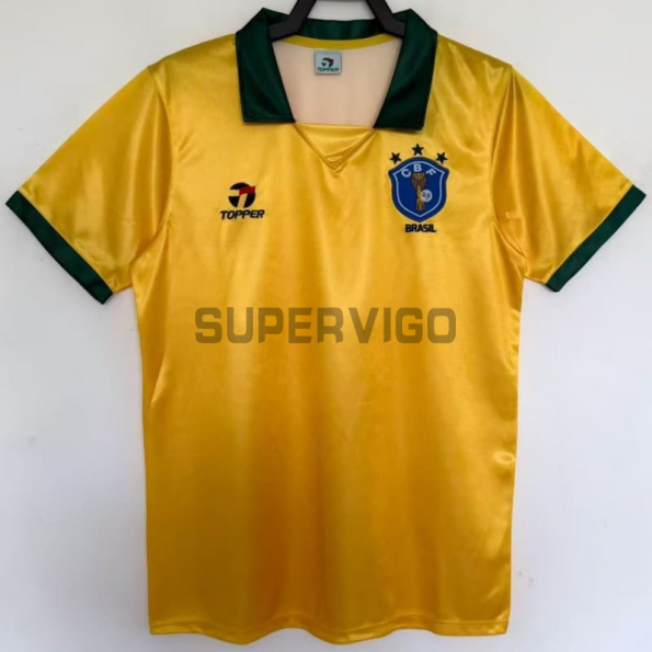 Camiseta Brasil Primera Equipación Retro 1988 Amarillo/Verde