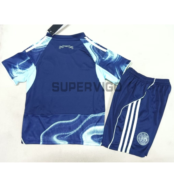 Camiseta Ajax Segunda Equipación 2025/2026 Azul Niño Kit