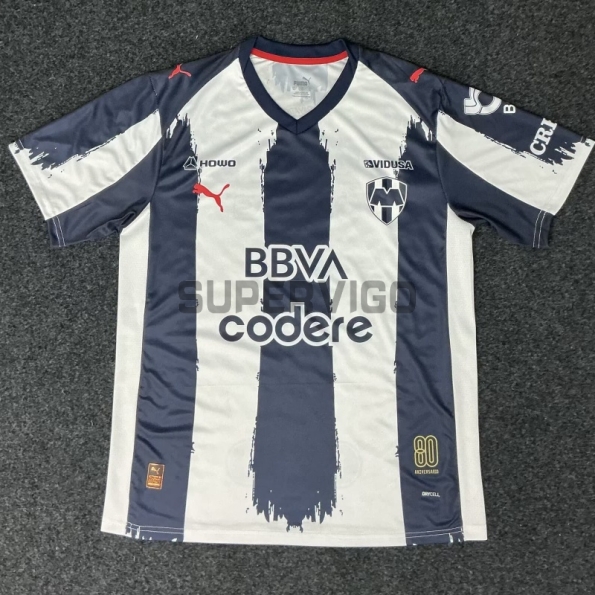 Camiseta Monterrey Primera Equipación 2025/2026 Blanco/Azul Marino