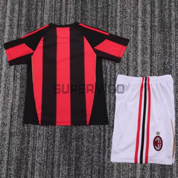 Camiseta AC Milan Primera Equipación Retro 2011/12 Negro/Rojo Niño Kit