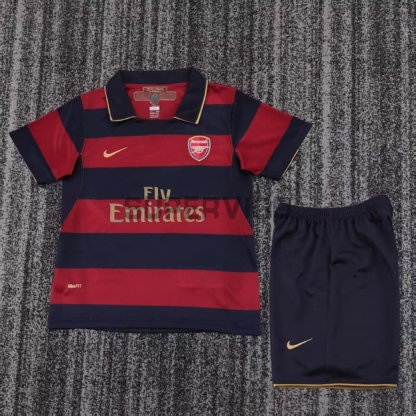 Camiseta Arsenal Tercera Equipación Retro 2007/08 Rojo Oscuro/Negro Niño Kit